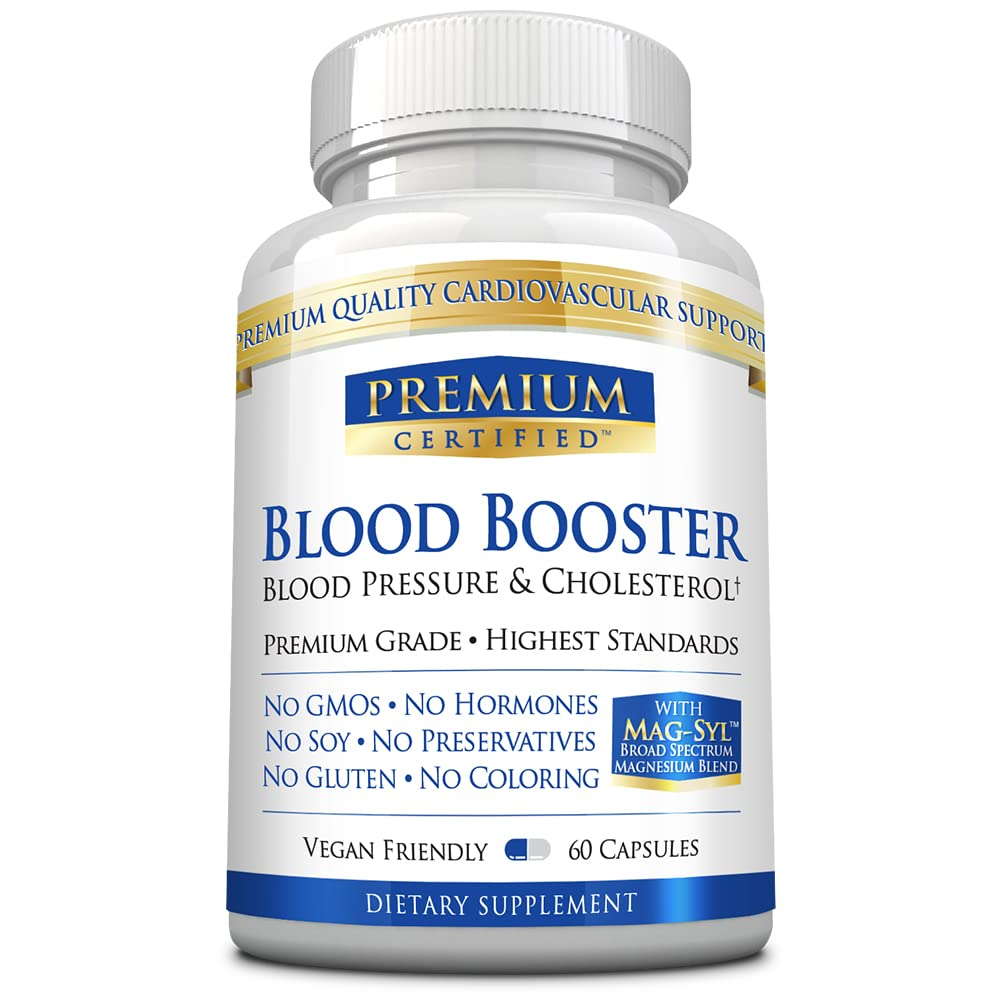 Premium Certified Blood Booster Capsules | Blood Pressure & Cholesterol | Natural Formula for Healthy Blood Pressure |