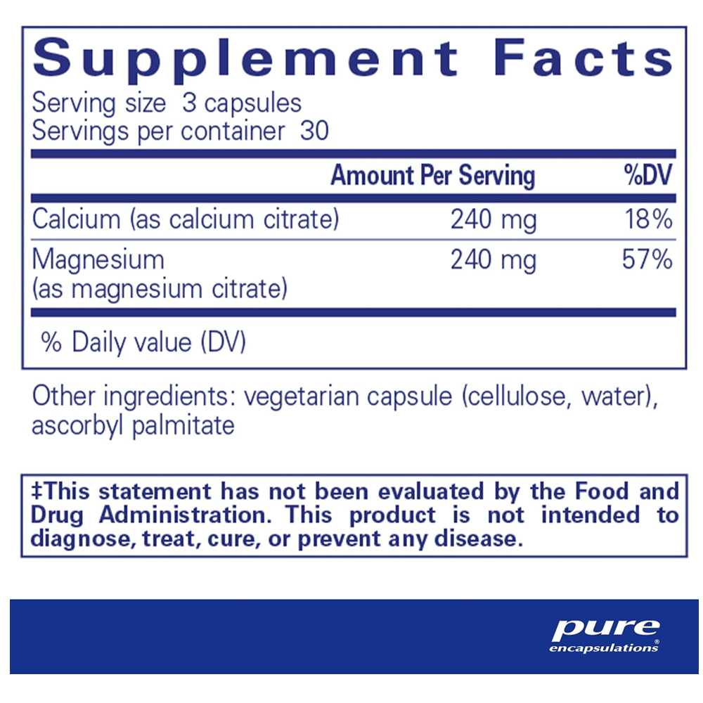 Pure Encapsulations Calcium Magnesium (Citrate) Capsules