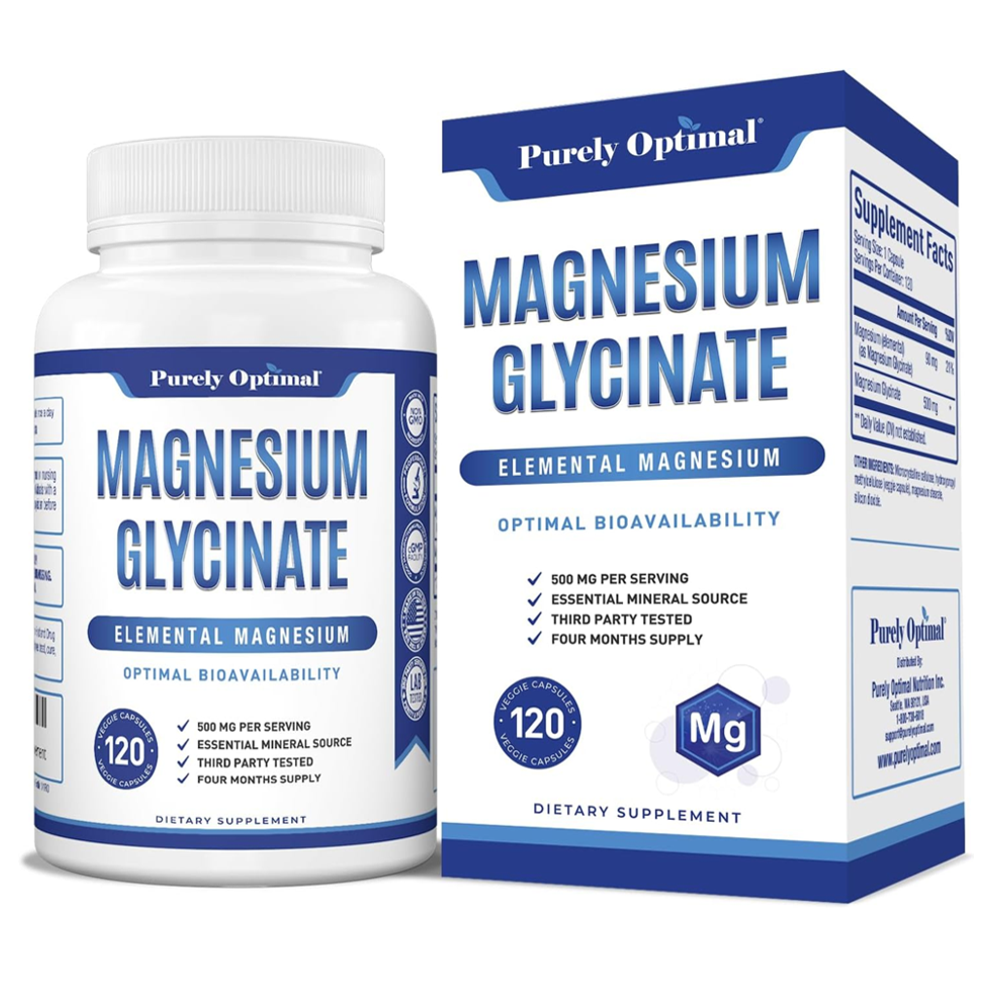 Purely Optimal Magnesium Glycinate 500mg Capsules