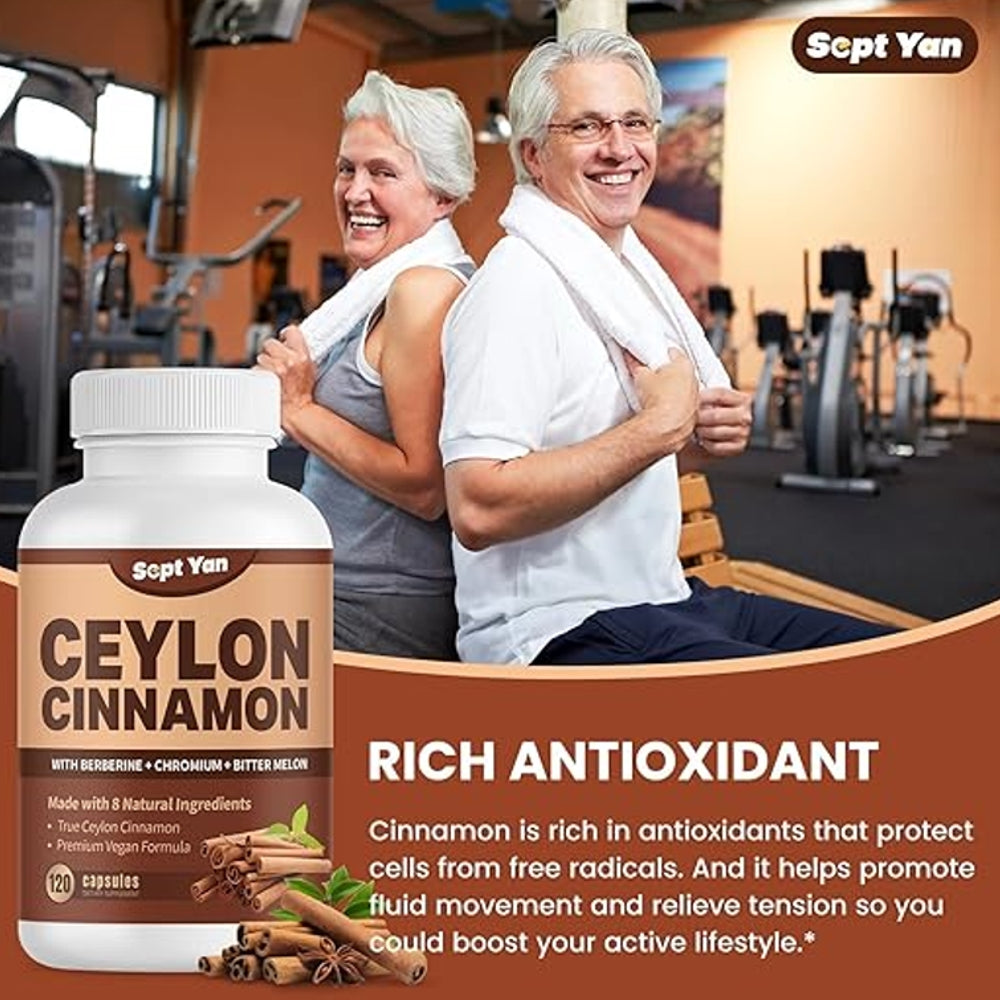 Sept Yan Ceylon Cinnamon with Berberine, Chromium – 120 Capsules In Pakistan
