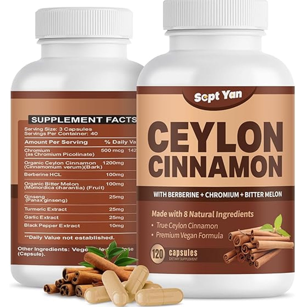 Sept Yan Ceylon Cinnamon with Berberine, Chromium – 120 Capsules In Pakistan