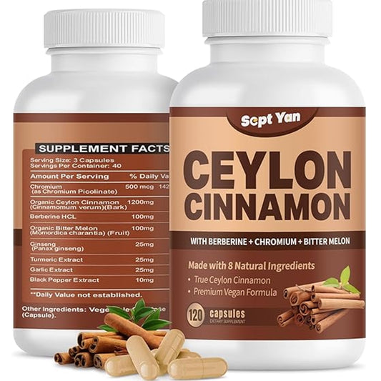 Sept Yan Ceylon Cinnamon with Berberine, Chromium – 120 Capsules In Pakistan