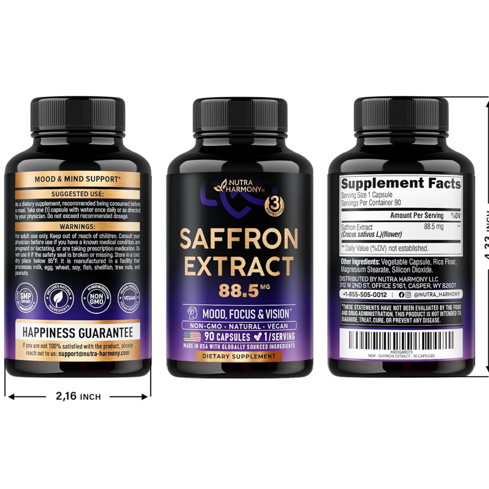 Nutra Harmony Saffron Extract – Mood, Focus & Vision Support