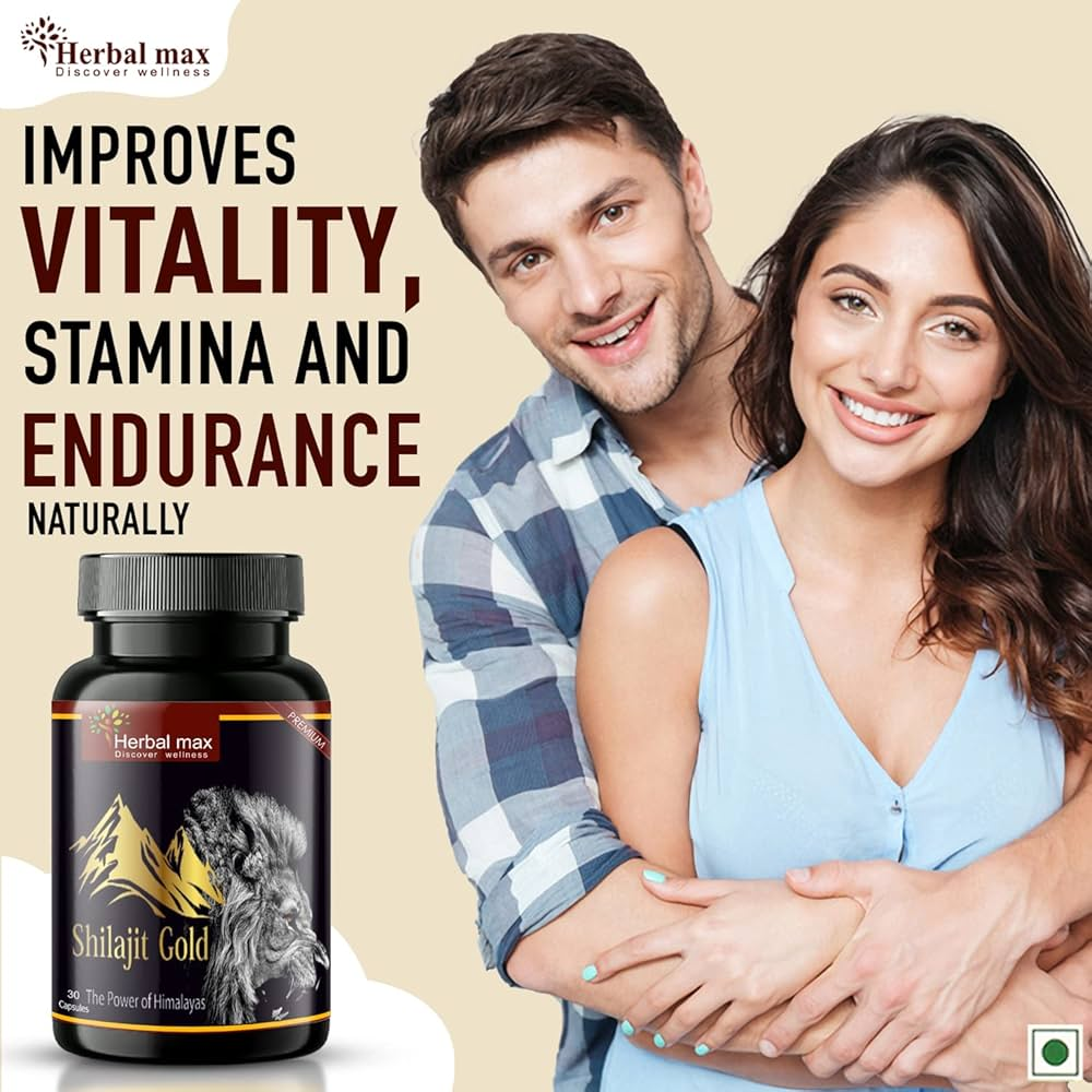 Herbal Max Shilajit Gold With Safed Mulsi For Strength, Power & Stamina - 30 Capsules