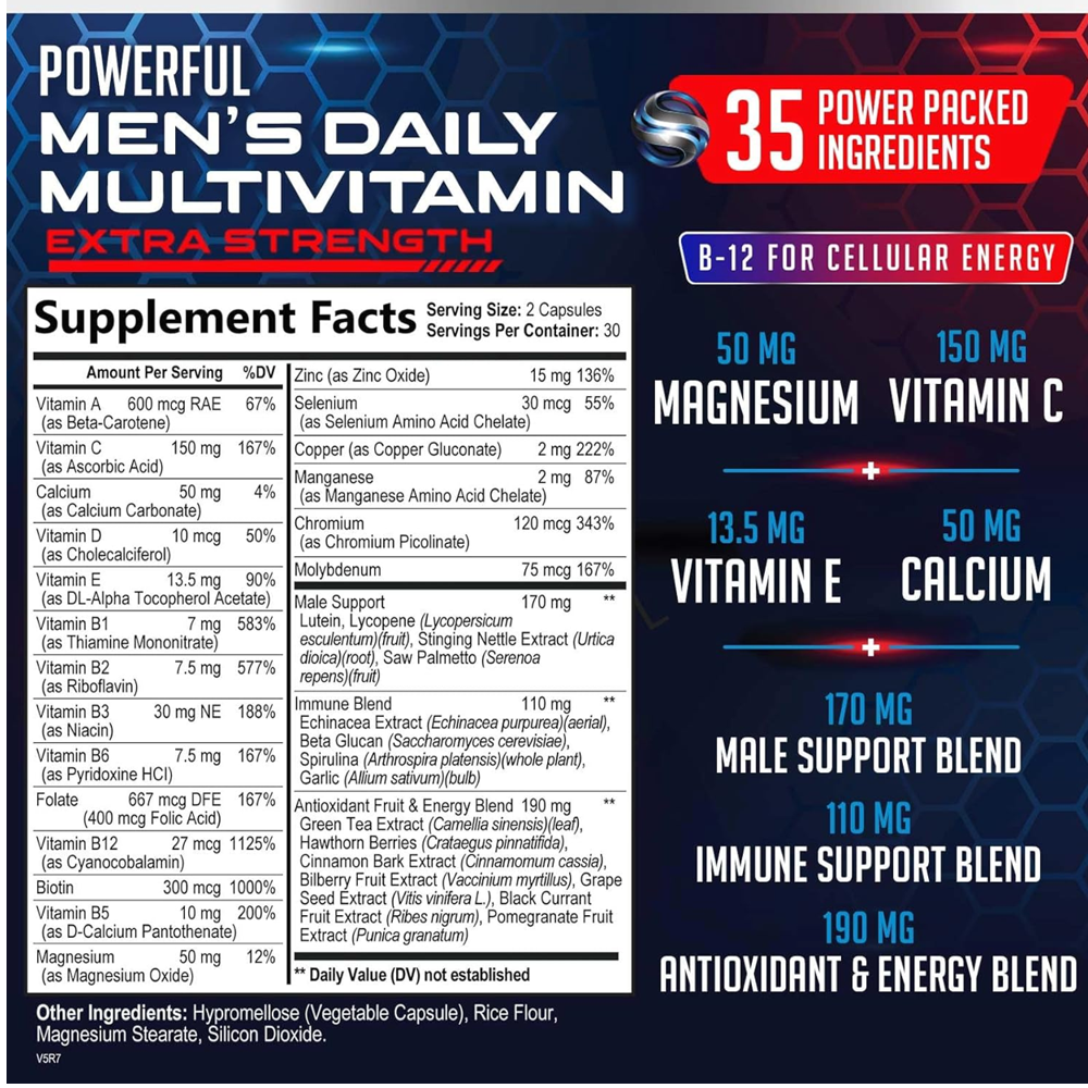 Silveronyx Men's Daily Multivitamin Supplement