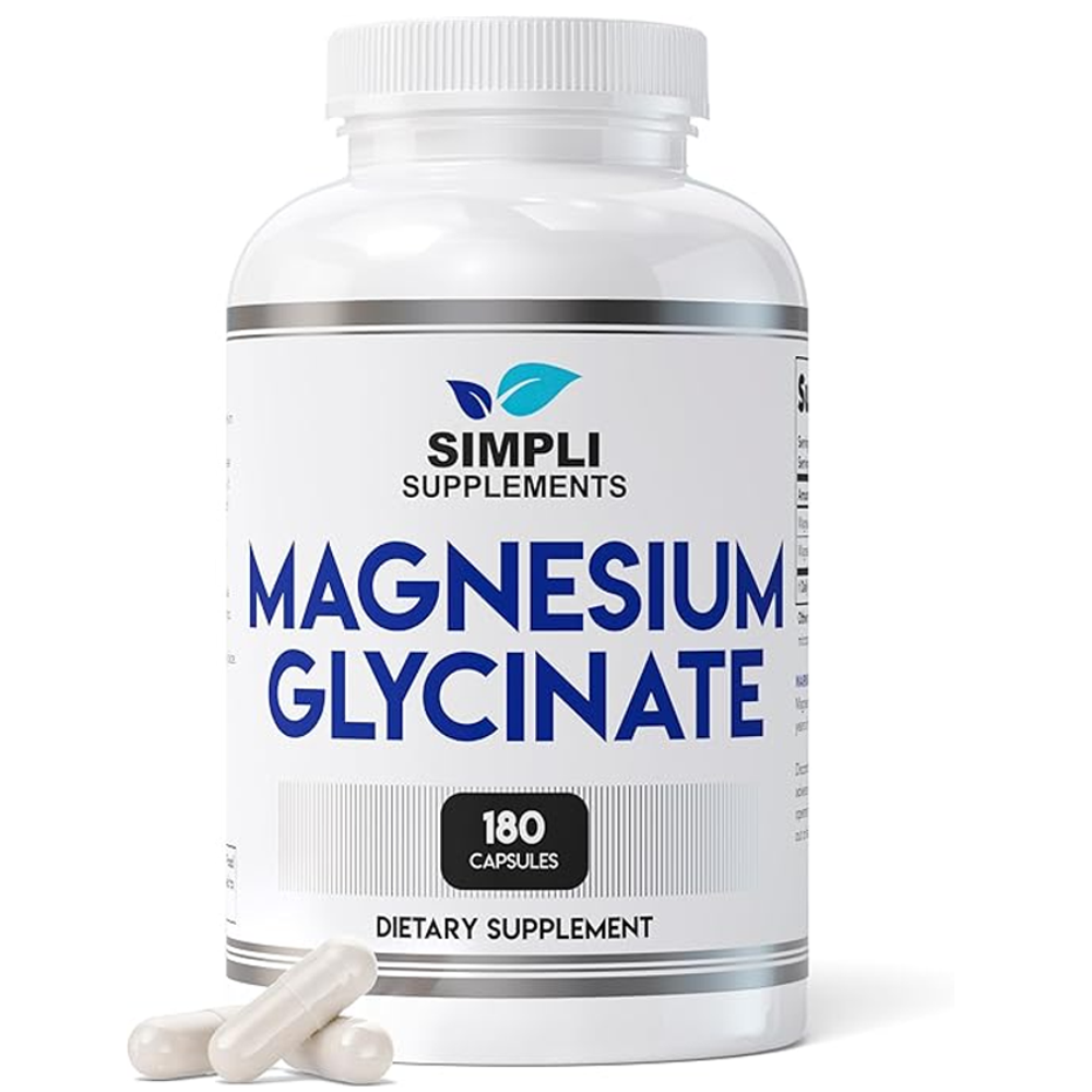 Simpli Supplements Magnesium Glycinate 400mg – (180 Capsules)