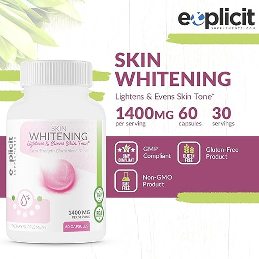 eXplicit Supplements skin Whitening 1400mg – 60 Capsules