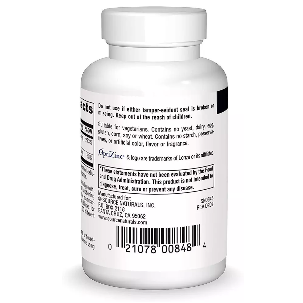 Source Naturals OptiZinc – Zinc Methionine Complex | 60 Tablets Pakistan