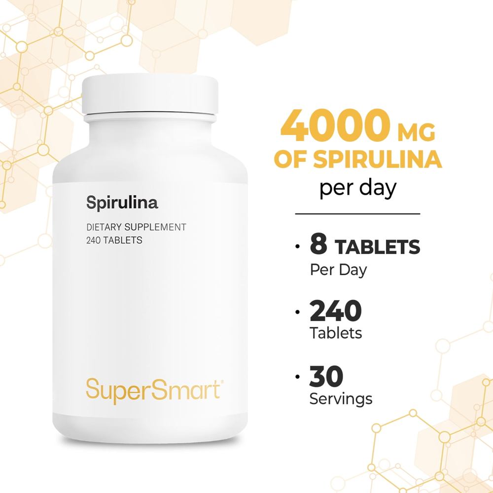 SuperSmart Spirulina Dietary Supplement – 240 Tablets