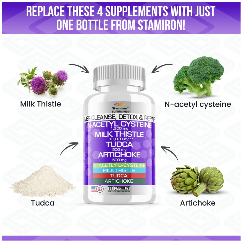 Stamiron Nac 1200Mg Milk Thistle 10000Mg Tudca 500Mg