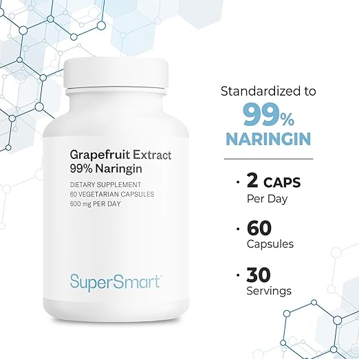 SuperSmart Grapefruit Extract – 99% Naringin 600mg | 60 Capsules
