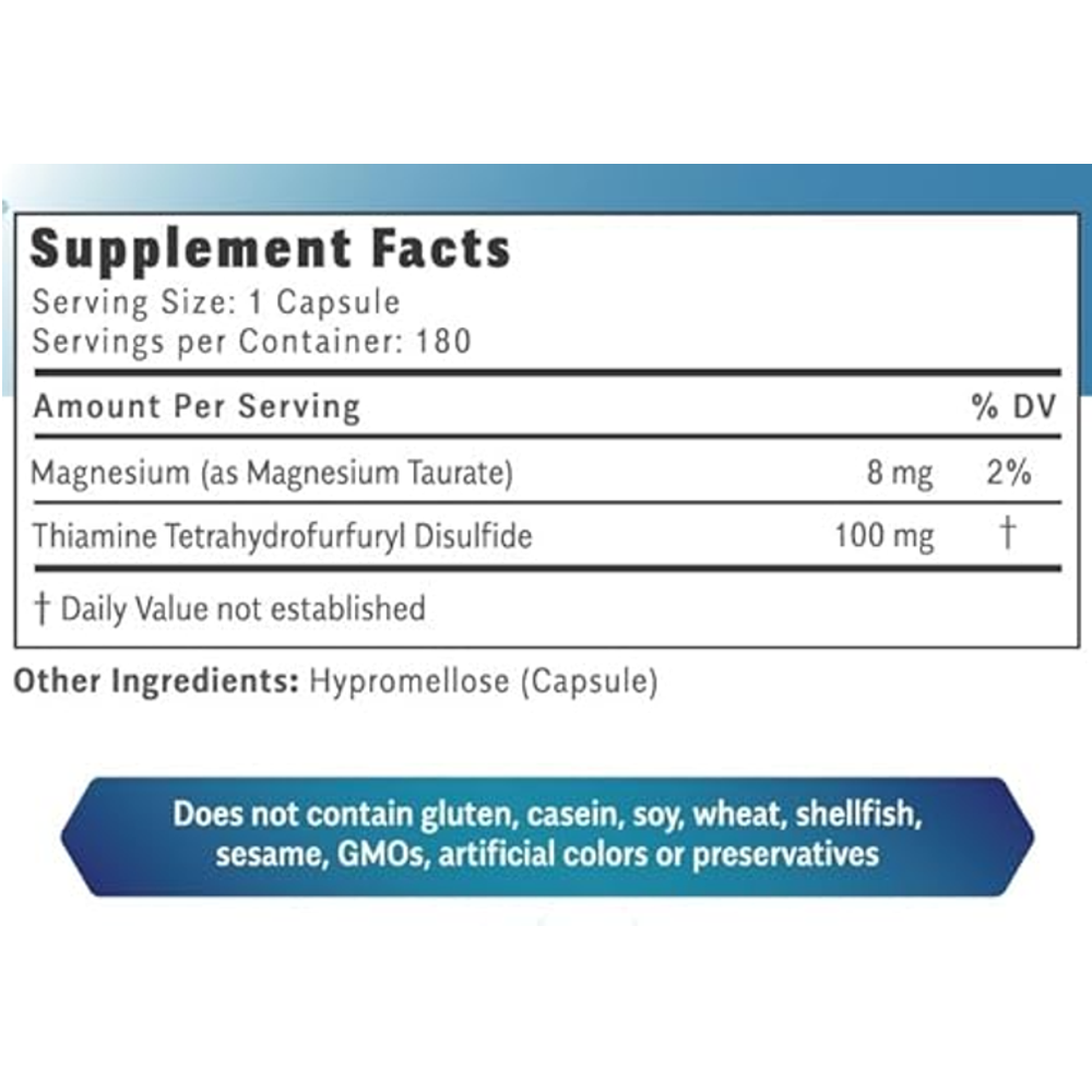 Objective Nutrients Thiamax – High-Potency- 180Capsules