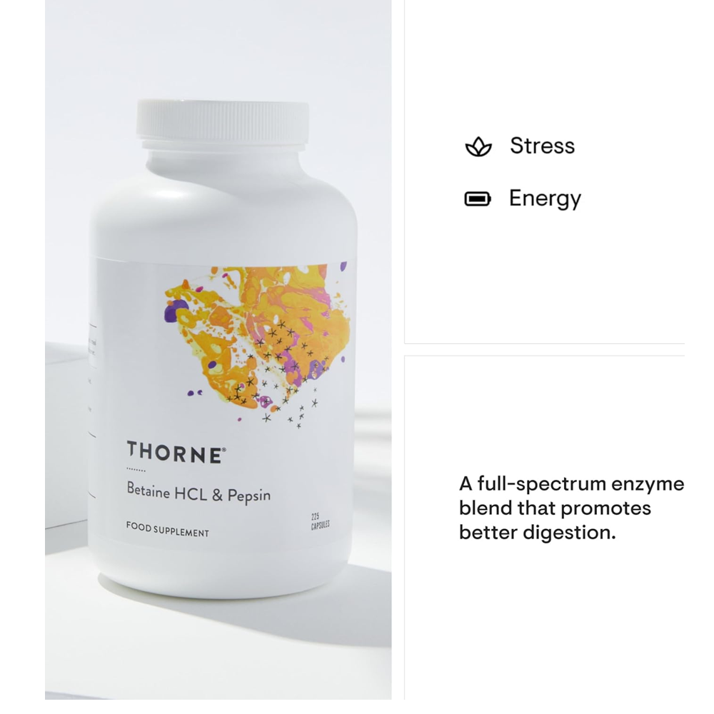 Thorne Betaine Hcl & Pepsin Capsules