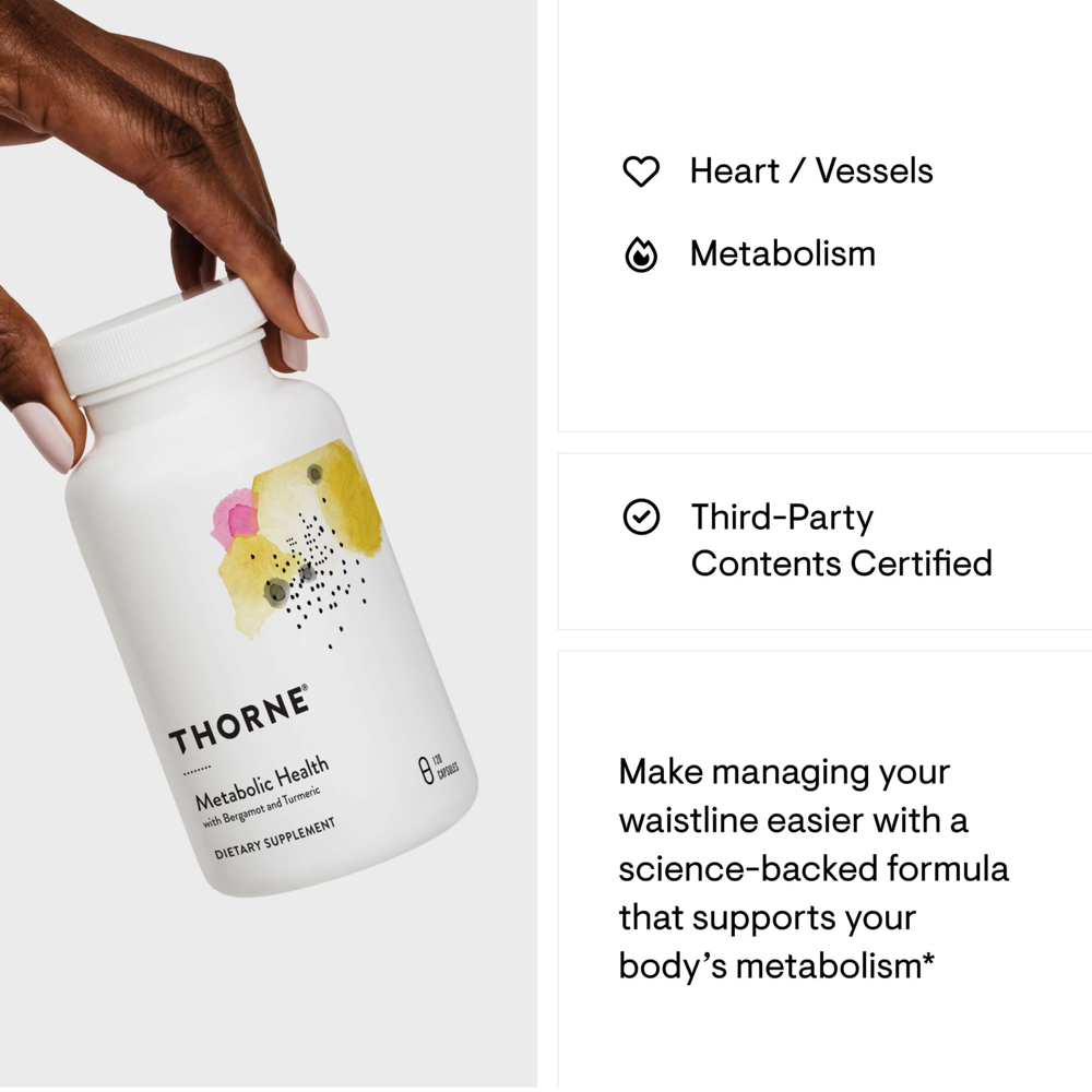 Thorne Metabolic Health with Bergamot and Turmeric Capsules
