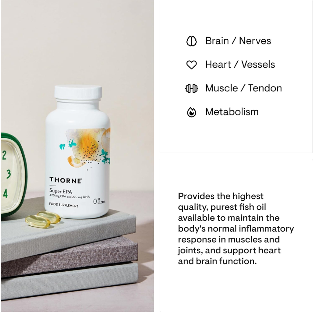 Thorne Super Epa Capsules - Omega-3 Fatty Acids EPA 425 mg