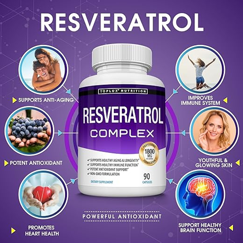 Toplux Nutrition Resveratrol Complex – Antioxidant Longevity Support