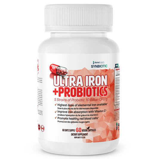 Azma Biotech SYNBIOTIC Ultra Iron + Probiotics 60 Capsules