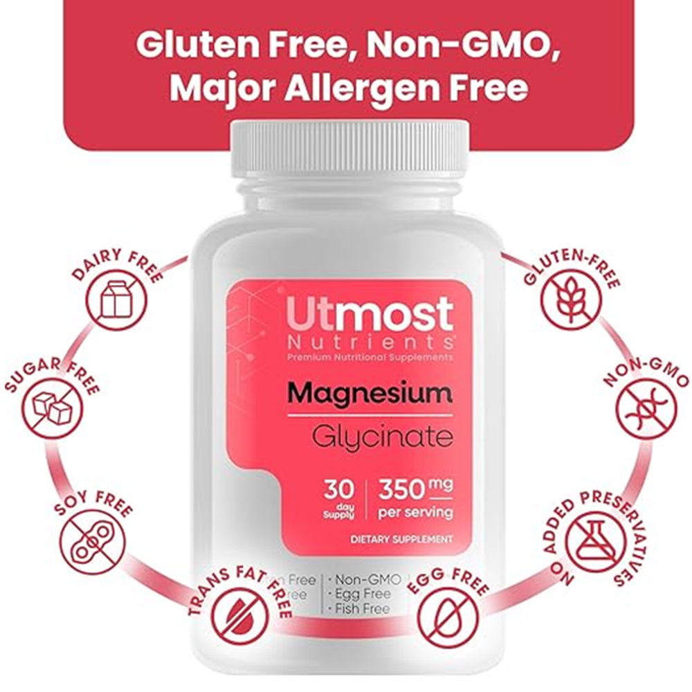 Utmost Nutrients Premium Magnesium Glycinate – (60 Capsules)