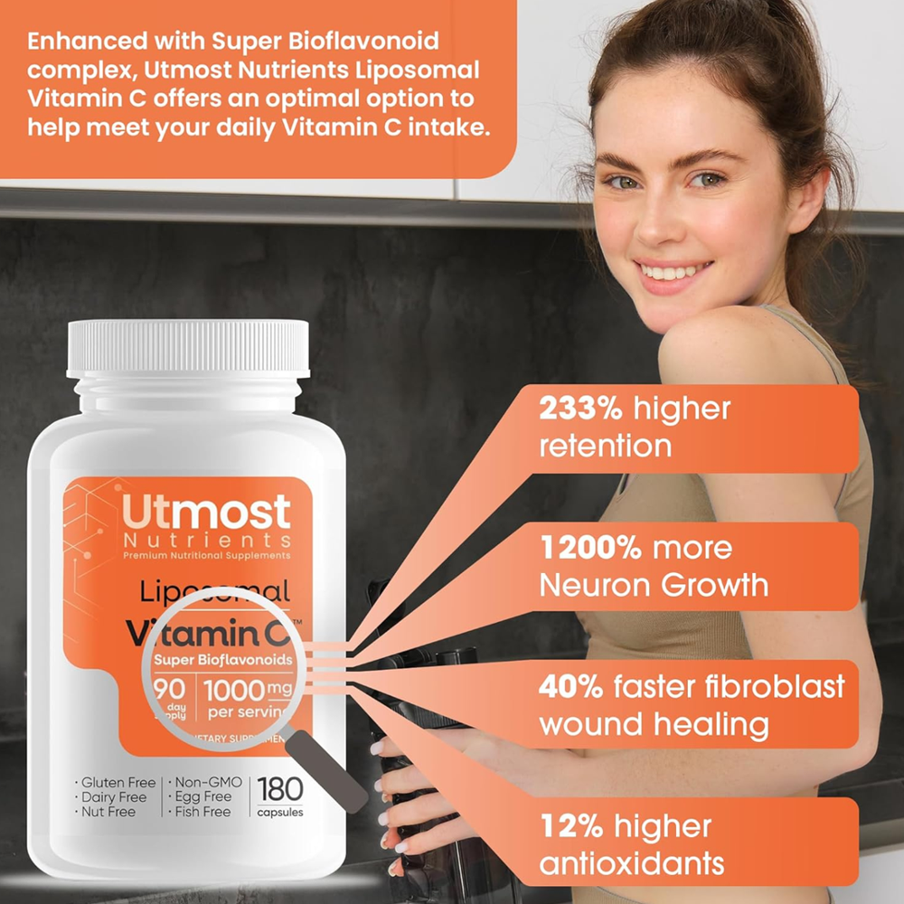 Utmost Nutrients Liposomal Vitamin C - With Super 1000mg