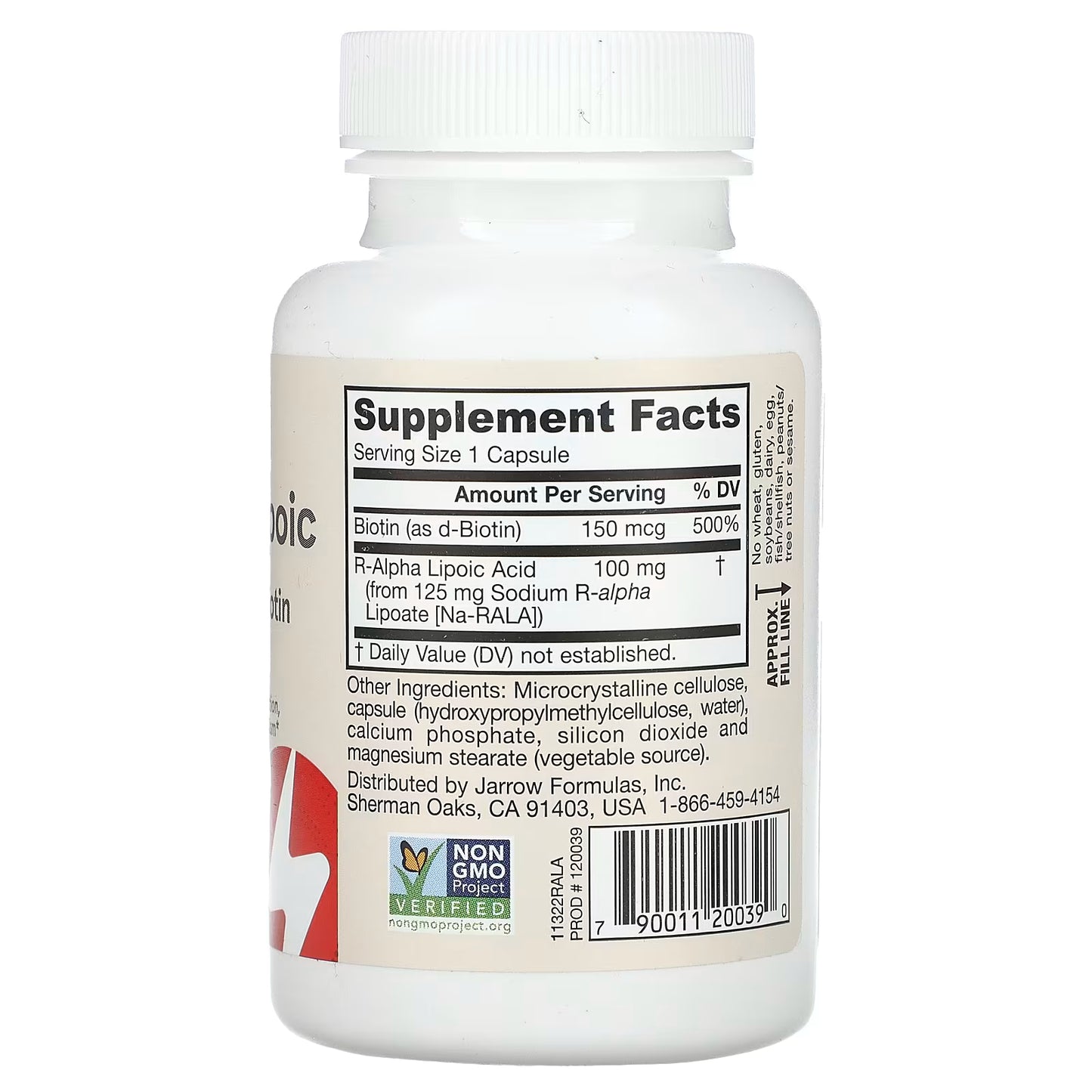 Vegan Jarrow Formulas R-Alpha Lipoic Acid with Biotin Supplement