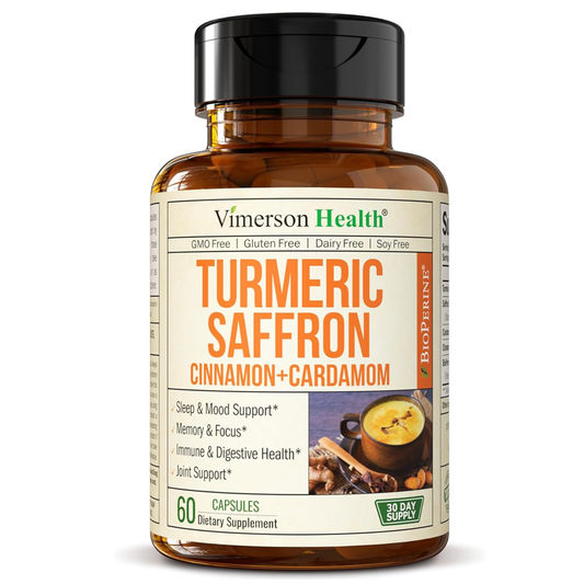 Vimerson Health Turmeric Saffron Supplement - Cardamom and Cinnamon Pills