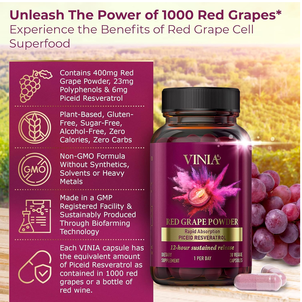 Vinia Red Grape Powder Piceto Resveratrol