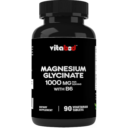 VitaBod Magnesium Glycinate 1000mg with B6 – (90 Vegetarian Tablets)