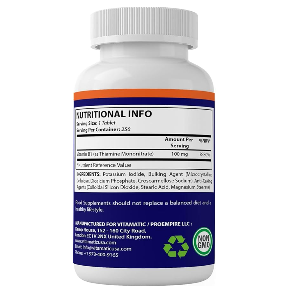 Vitamatic Vitamin B6 25mg – Energy & Nerve Support 250Tablets