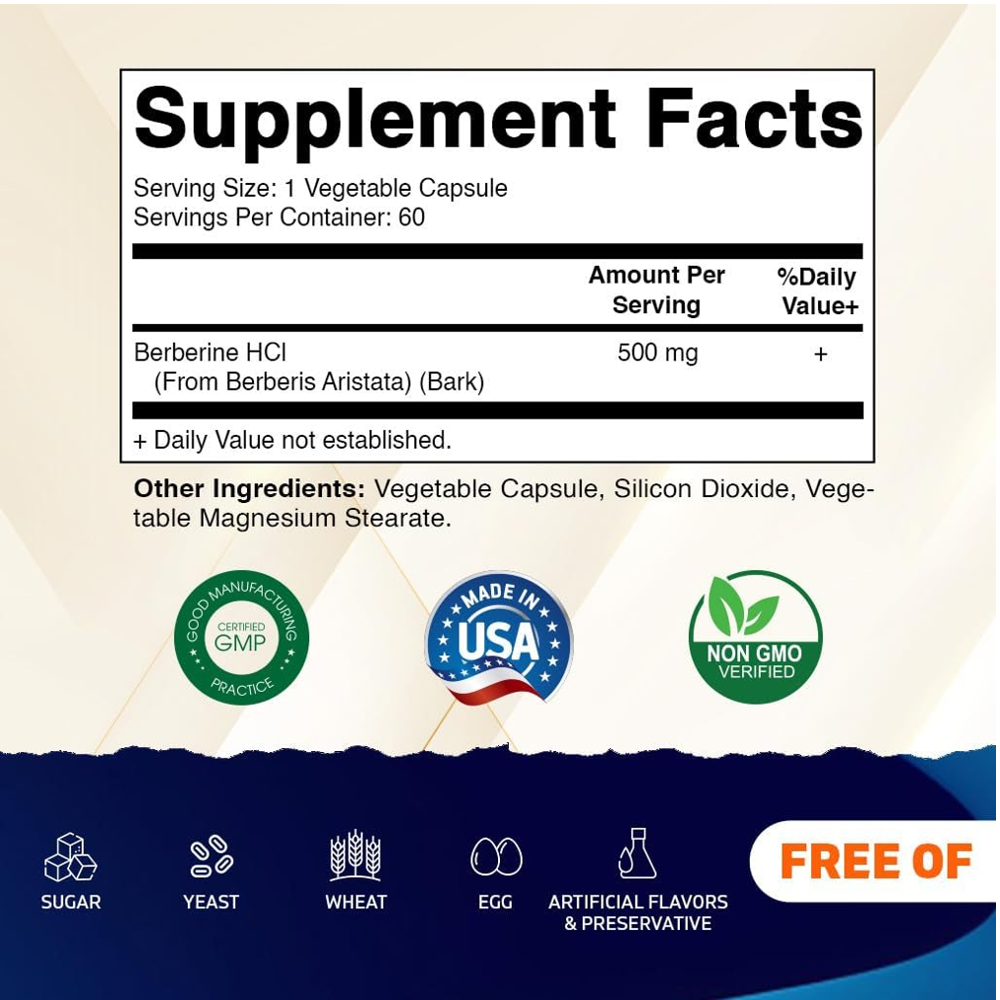 Vitamatic Berberine 500 Mg Capsules