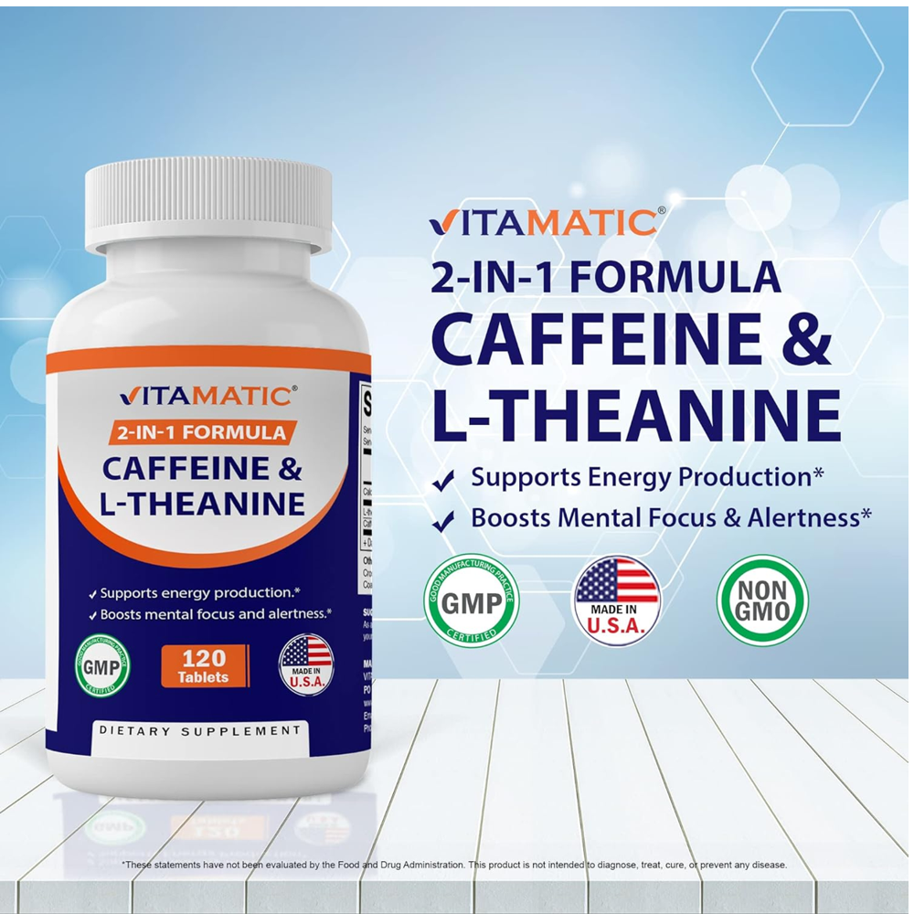 Vitamatic Caffeine L-theanine 200mg Capsules