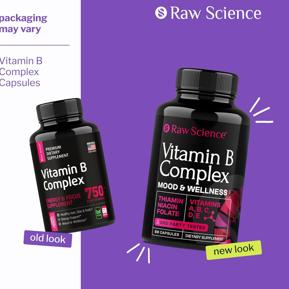 Raw Science Vitamin B Complex – Mood & Wellness Support