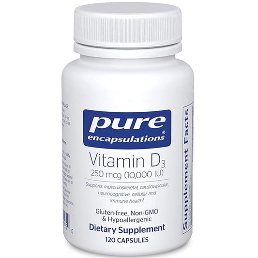 Pure Encapsulations Vitamin D3 250 mcg (10,000 IU) 120 Capsules