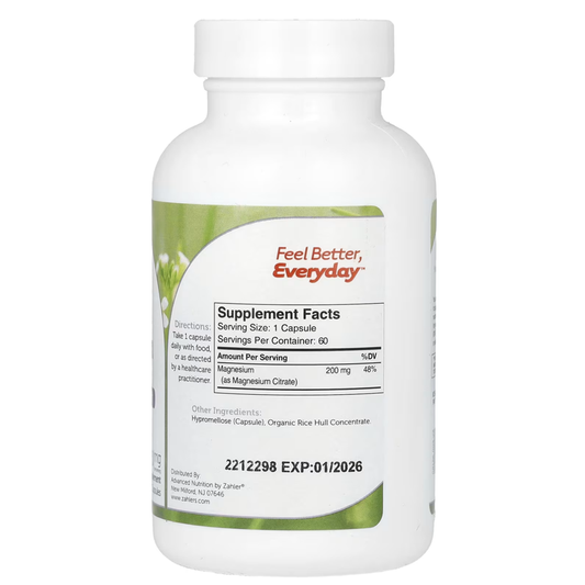 Zahler Magnesium Bioactive Citrate 200 mg Capsules
