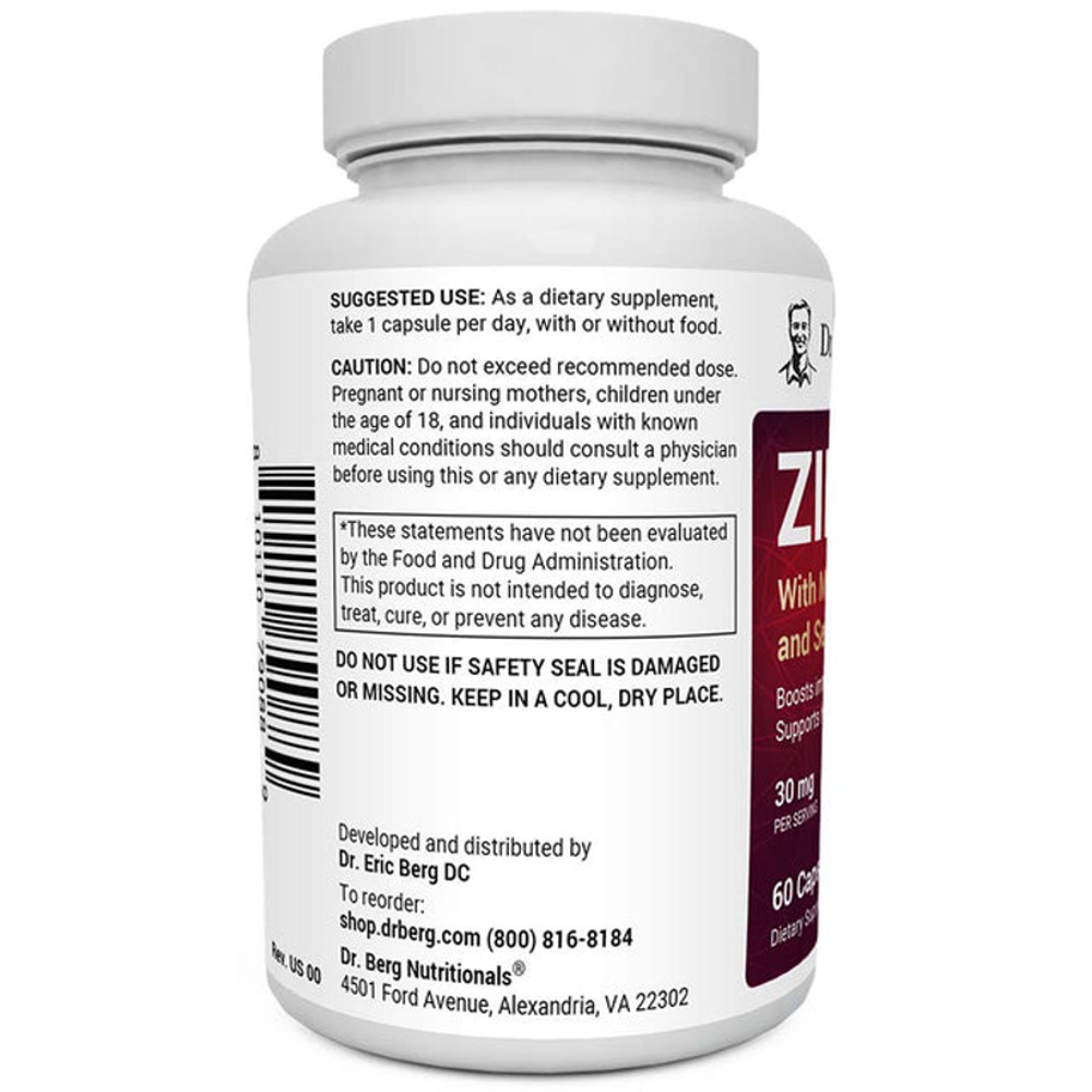 Dr. Berg Zinc Plus – Hair Support | 60 Capsules