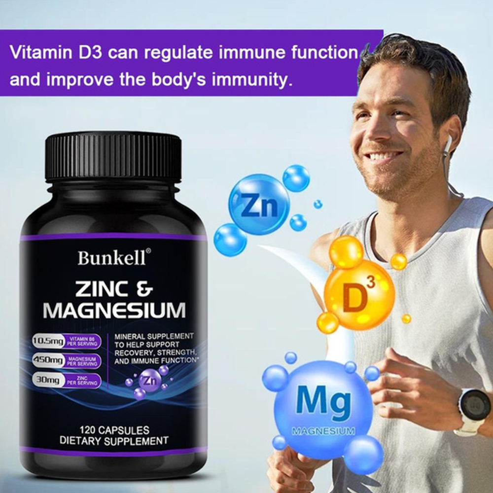 Bunkell Zinc & Magnesium – Strength, Recovery 120Capsules