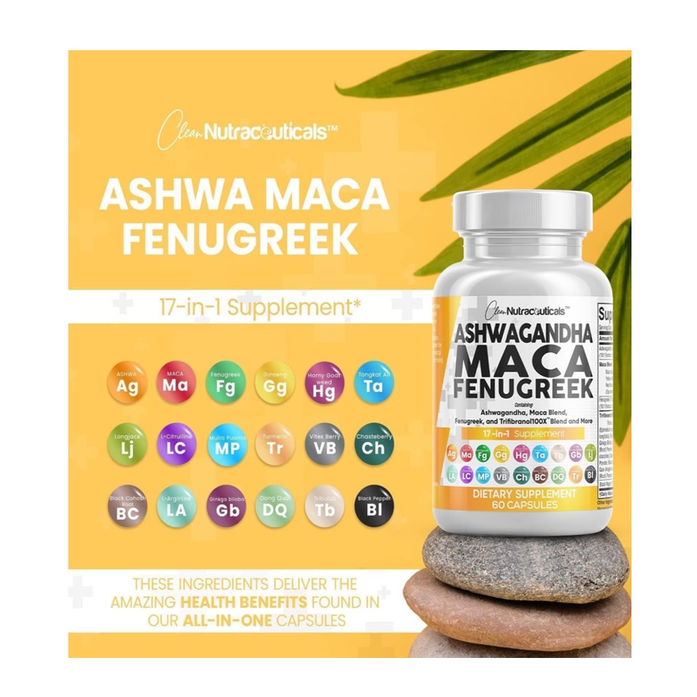 Nutraceuticals Ashwagandha, Maca & Fenugreek Capsules