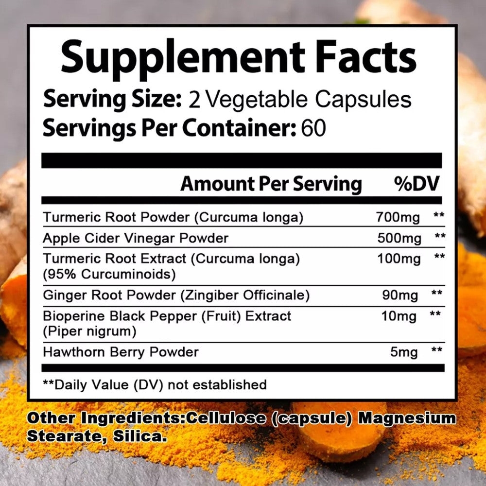 Tecepec Turmeric + Ginger + ACV Capsules