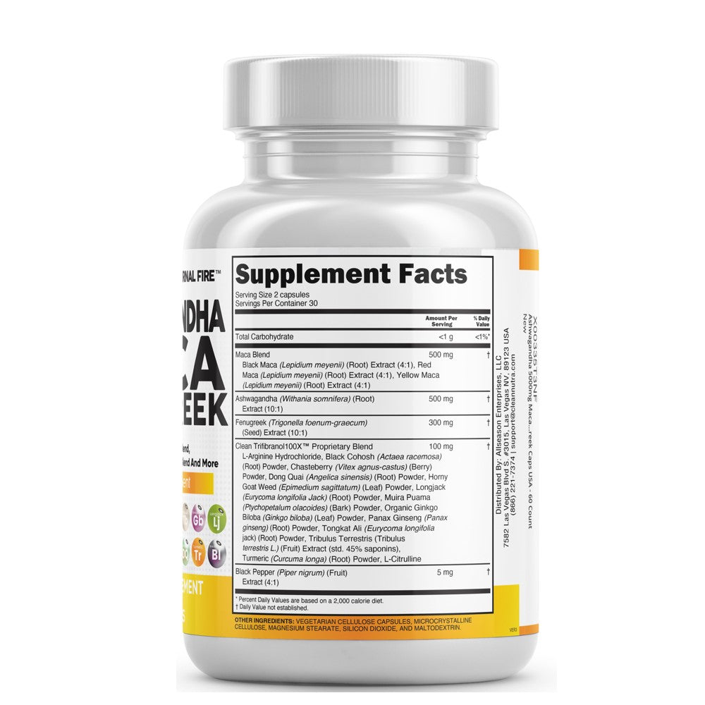 Nutraceuticals Ashwagandha, Maca & Fenugreek Capsules