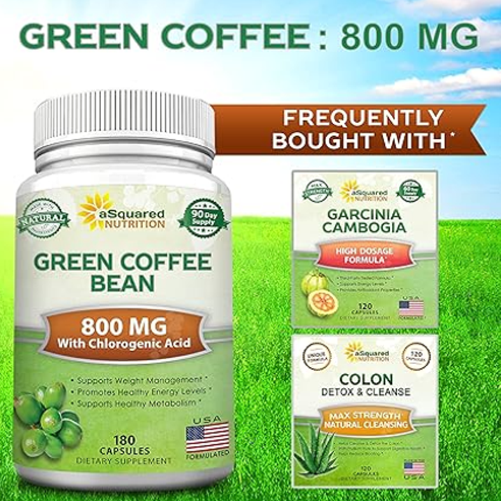 aSquared Nutrition Green Coffee Bean –  Weight Support 180Capsules