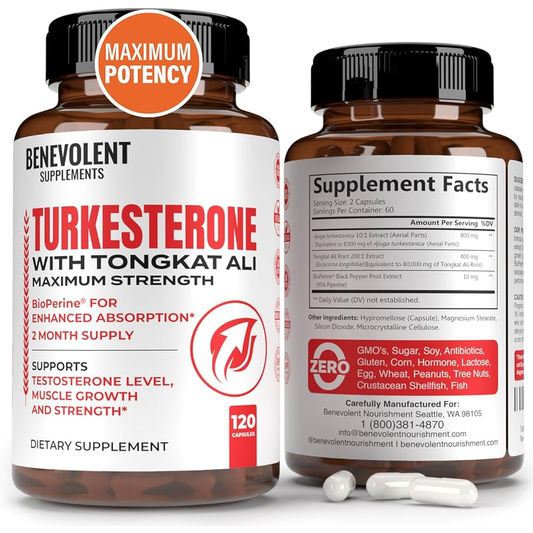 Benevolent Supplements Turkesterone 8,000mg Capsules