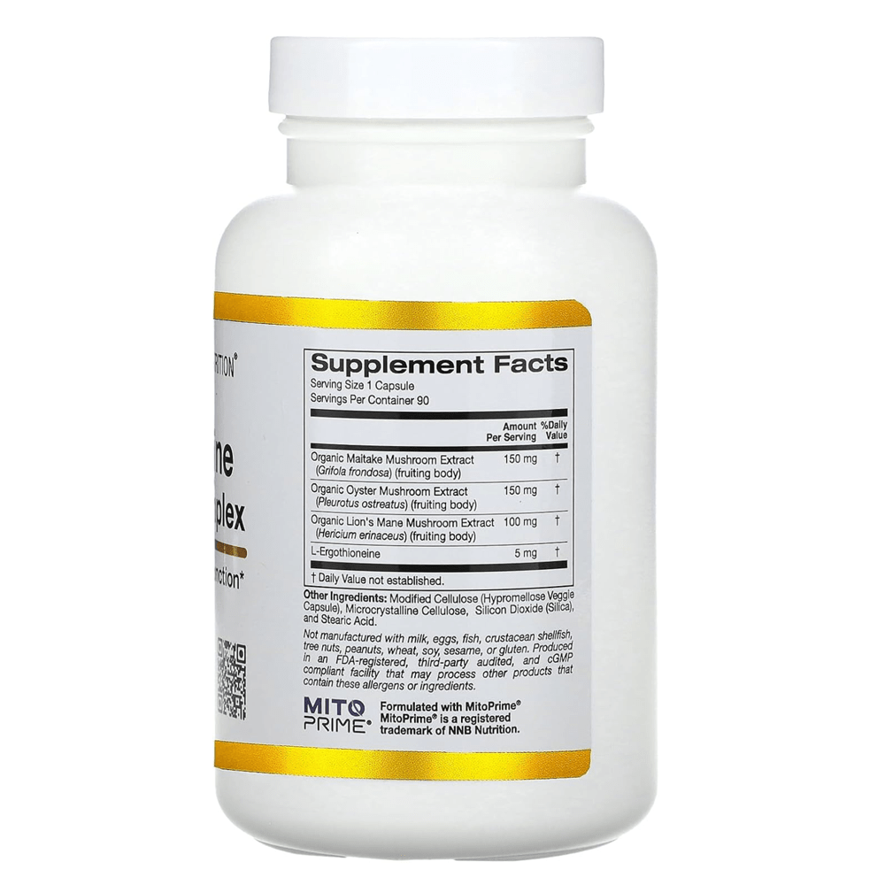 California Gold Nutrition Ergothioneine Mushroom Complex Capsules - My Daraz Store