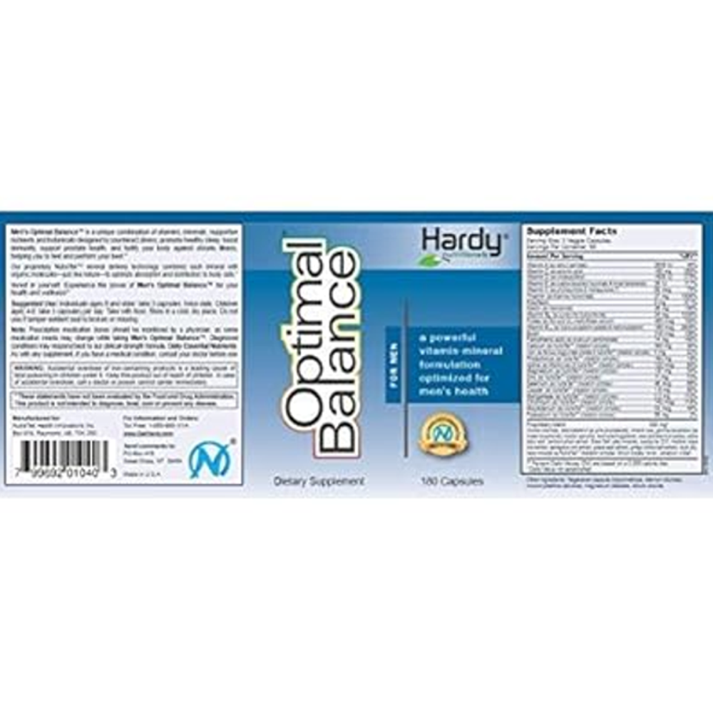 Hardy Nutritionals Optimal Balance Hardy Men's _180 Capsules