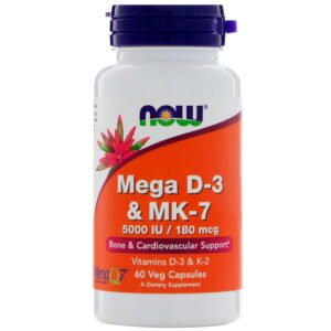 Nutrija Vitamin D3 5000IU with K2 (MK7) – 60 Capsules