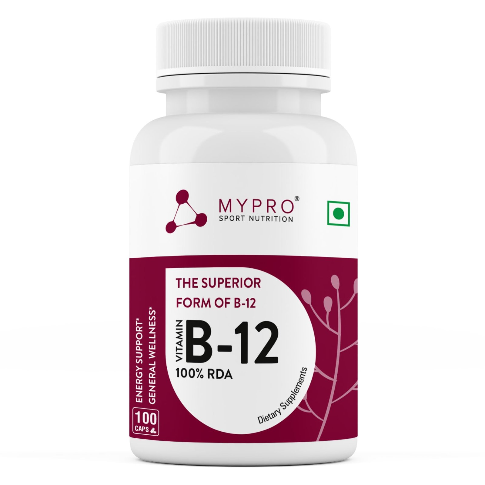 Mypro Sport Nutrition Vitamin B12 Veg Capsules