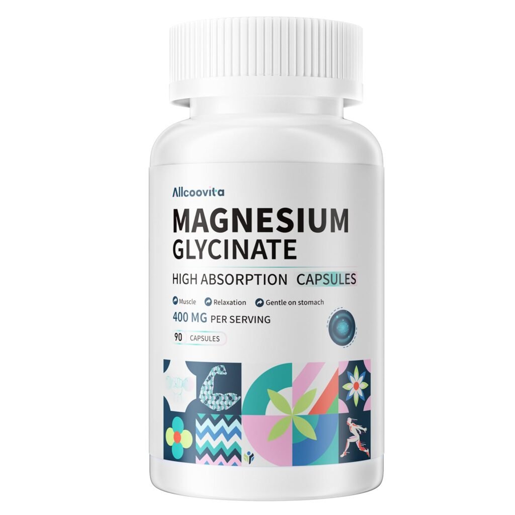 Leozmr Magnesium Glycinate 400mg – Muscle Relaxation (180 Vegetarian Capsules)