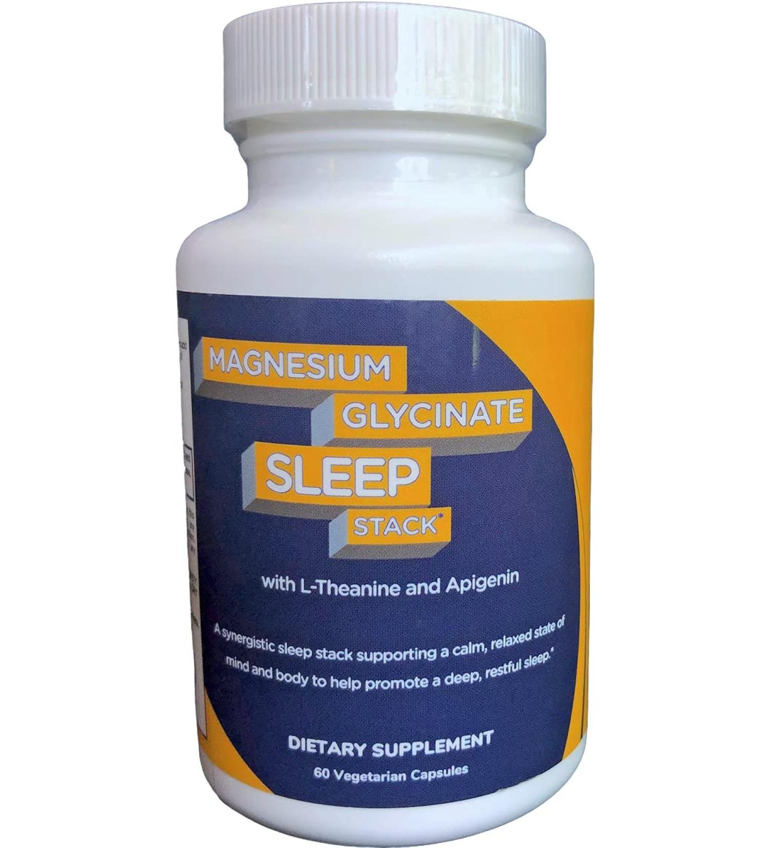 Magnesium Glycinate Sleep Stack with L-Theanine and; Apigenin – (60 Vegetarian Capsules)