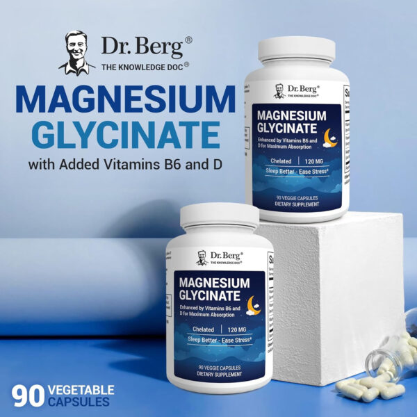 Dr. Berg Magnesium Glycinate Complex – Sleep, Stress and Relaxation Support 90 Capsules
