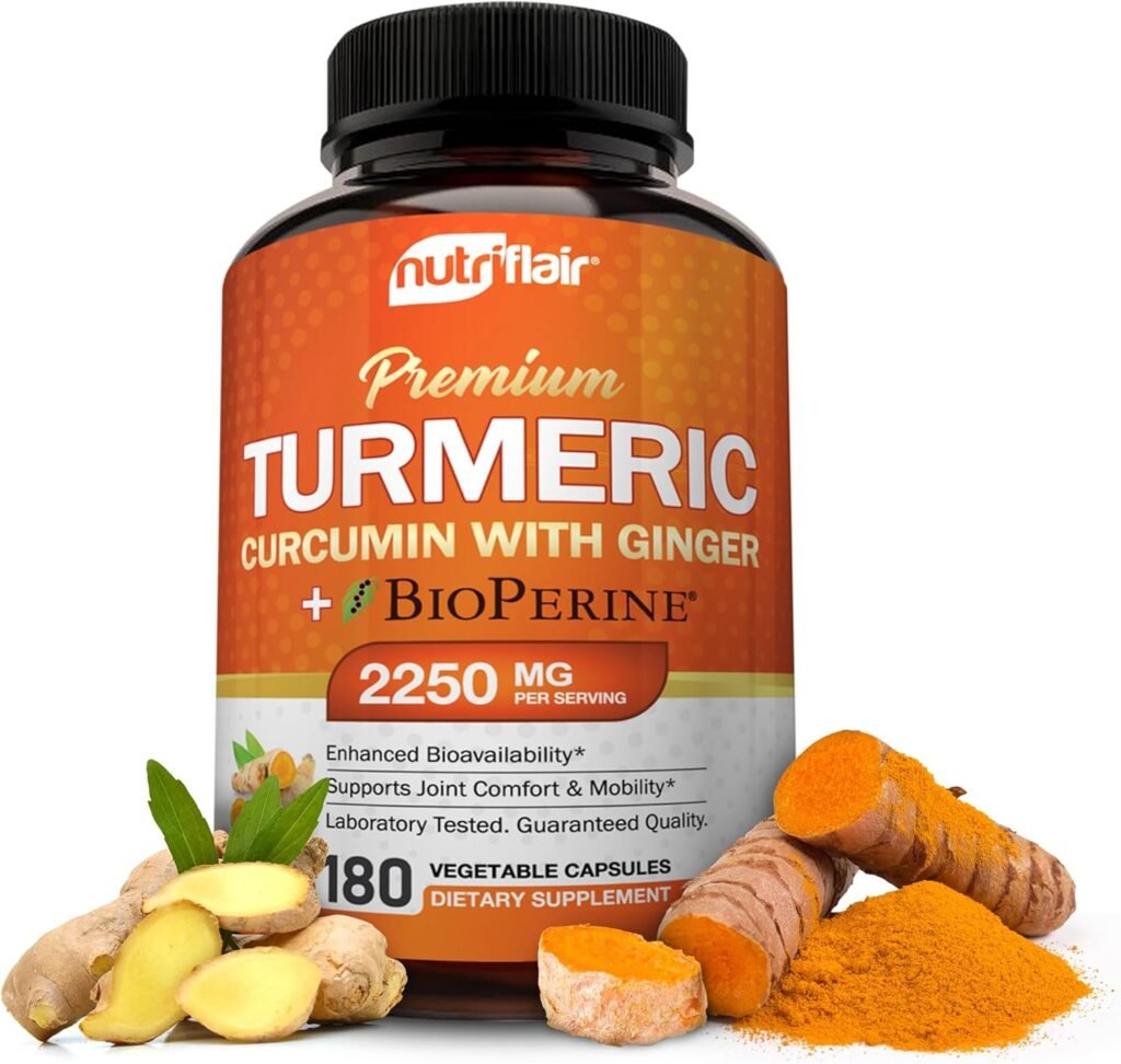 NutriFlair Turmeric Curcumin with Ginger and BioPerine Capsules