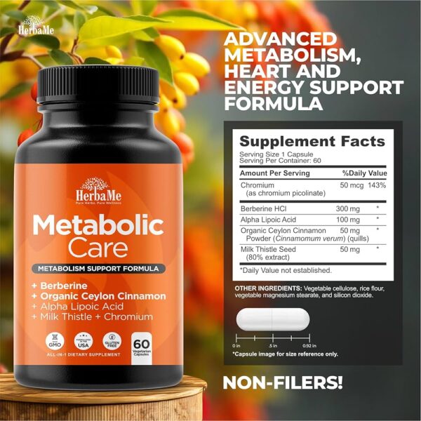 Herba Me Metabolic Care –  Berberine, Cinnamon & ALA (60 Capsules)