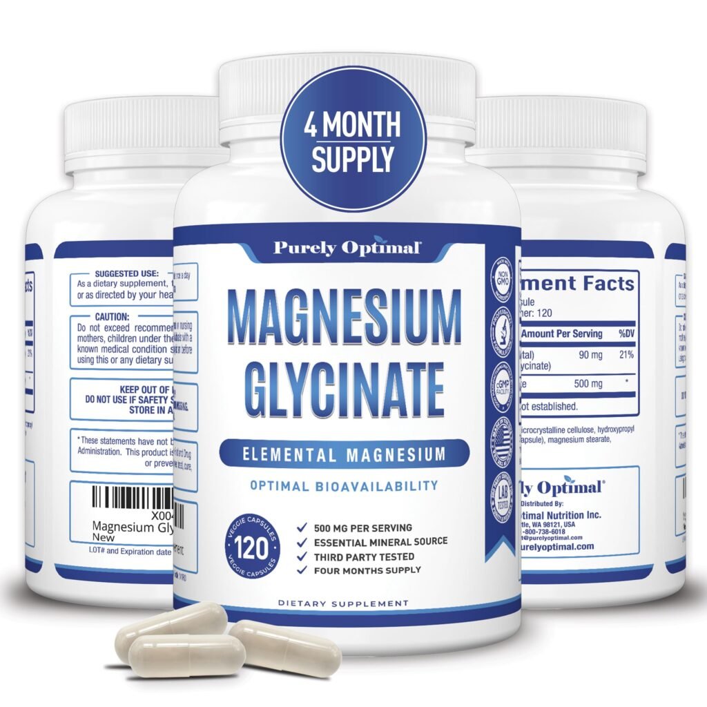 Purely Optimal Magnesium Glycinate 500mg Capsules